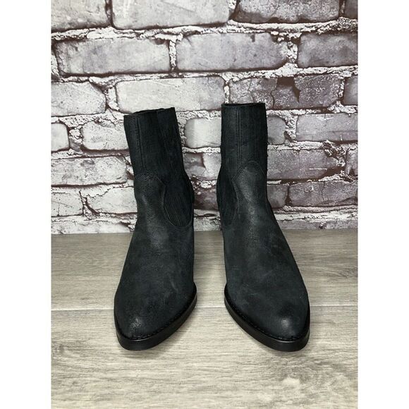 Musse & Cloud Black Suede Leather Chelsea Block Heel Boots Women’s Sz 9M US/40EU - Picture 2 of 16